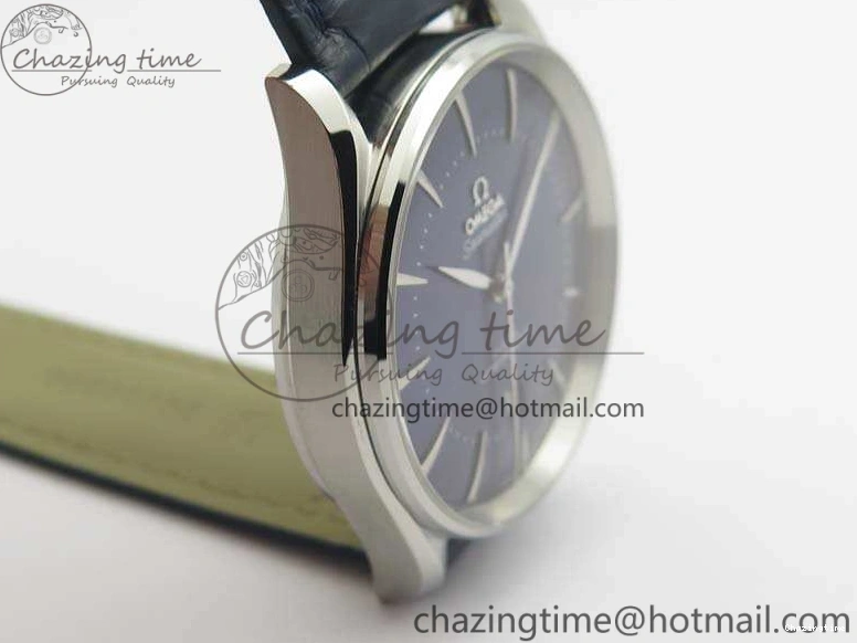 0228 Upgraded Seamaster Edizione Venezia SS Best Edition Blue Dial On Leather Strap A 8121